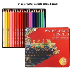 Vibrant Colored Pencils Set for Art and Craft - Nontoxic, Ideal for Drawing, Blending, and Shading (24pcs Watercolor Set)
