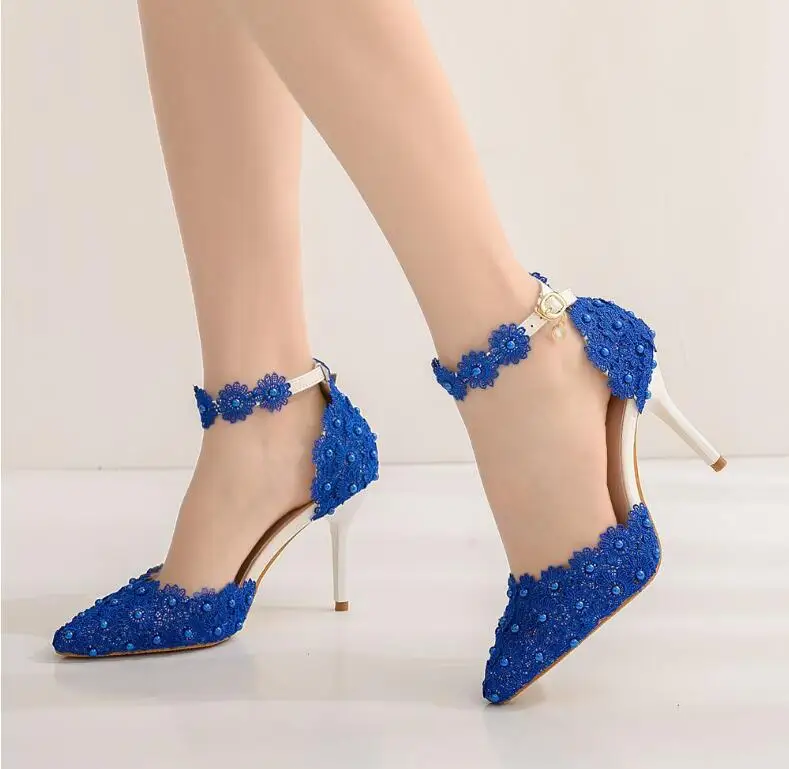 S593c6f2773884bc397d8a20452d5267cn Elegant Pointy Lace Rhinestone Bridal High Heel Sandals for Women