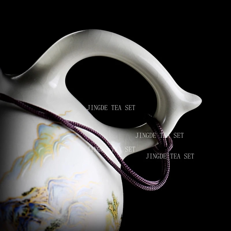 230ml Palace Luxury Ceramic Teapots Hand Painted Flowers and Birds Tea Pot Travel Portable Filter Kettle Home Tea Set 1pcs pot