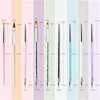 9PCS Acrylic Gel Nail Art Brush Set for Nails,Manicure Brush Tools Kit for Home Professional Salon,Nail Liner Brush and Dotting 5