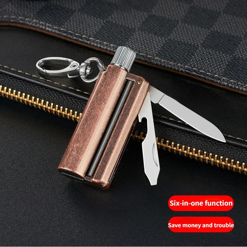 Description Picture 4 of itemMultifunction 10000 Match Wholesale LighterCreative Key Pendant Outdoor Portable Kerosene Flint Cigarette Accessories Men's Gift