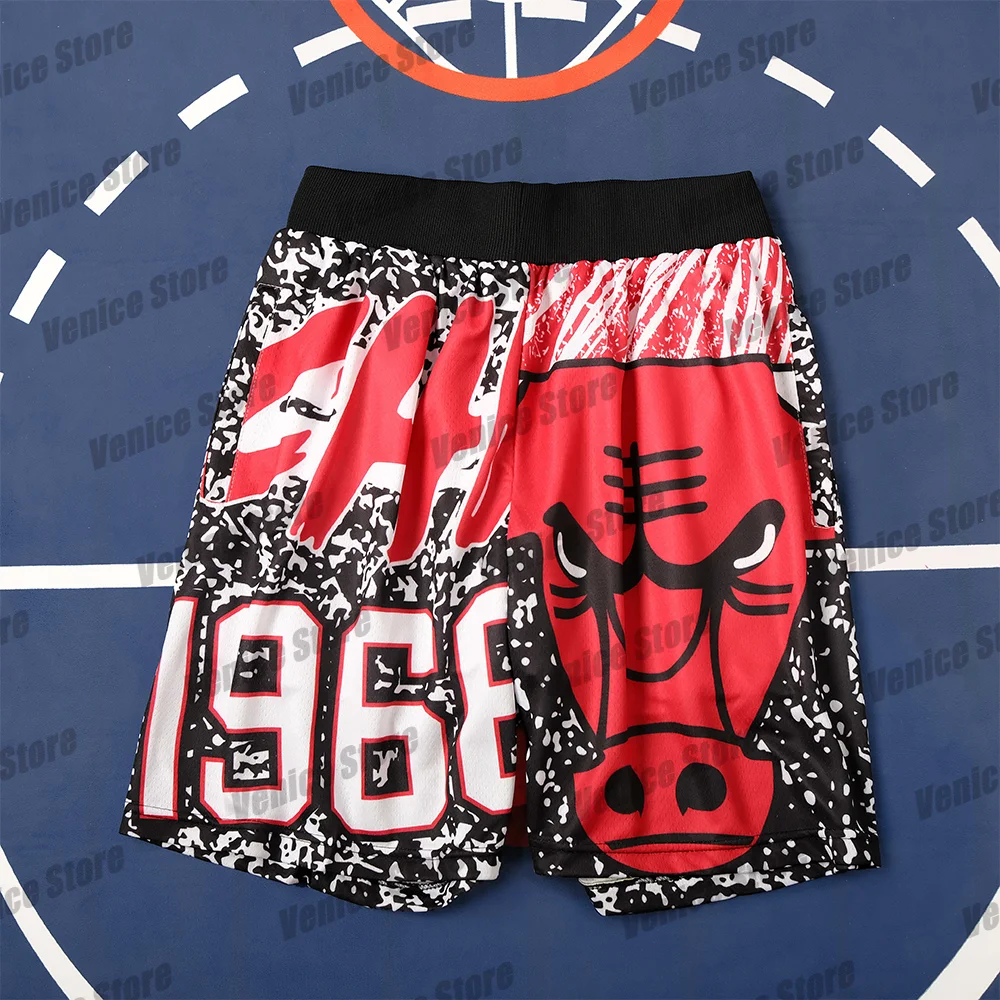 2024 Summer Men Chicago Basketball Short Pocket Breathable Loose Comfortable Outdoor Basketball Sport Bull Jersey Short Kid Kit