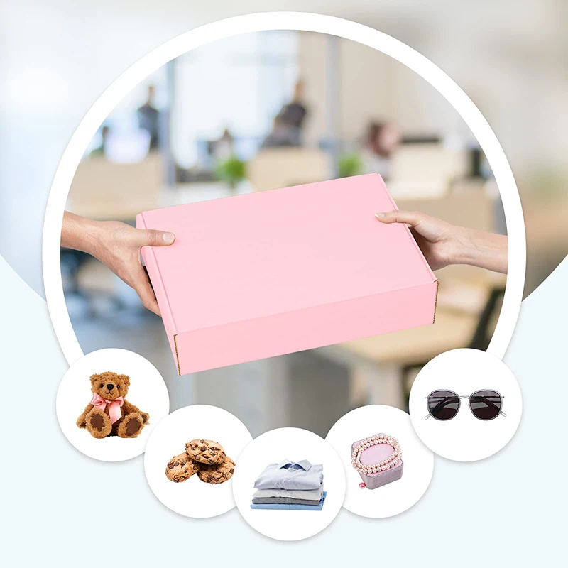 5 Stück Versandkarton aus Wellpappe zum Verpacken, Basteln, Geschenken, Kleine Unternehmen, Hochzeit, Party, DIY-Versandkarton – Detail 23
