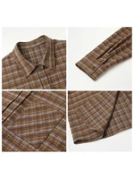 CHIC VEN nouvelles femmes chemise ample décontracté à manches longues Vintage épais ponçage femme Blouses à carreaux simple boutonnage automne hiver 2025 5