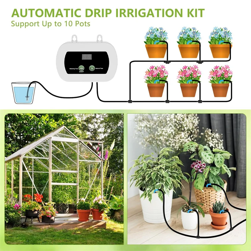 Potted Plant Drip Irrigation Kit,DIY Solar Irrigation,Garden Balcony Greenhouse Drip Irrigation System,Automatic Watering System 4