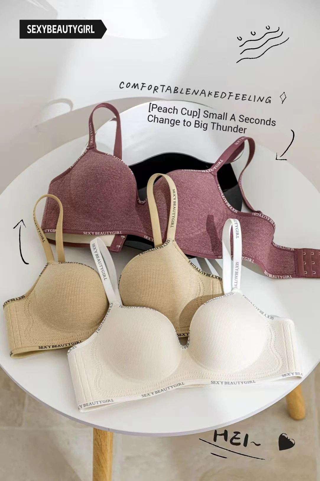 Padded Push-Up Bralette - Adjustable Wireless Comfort Bra