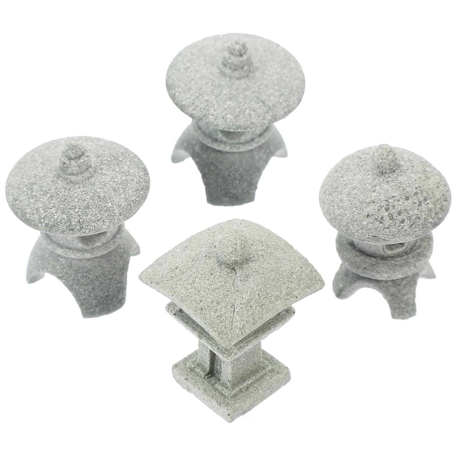 Sandstone Pagoda Mini Statue Stone Lantern Japanese Style Pagoda Lantern Yard Bonsai Decoration Asian Small Tank Decor