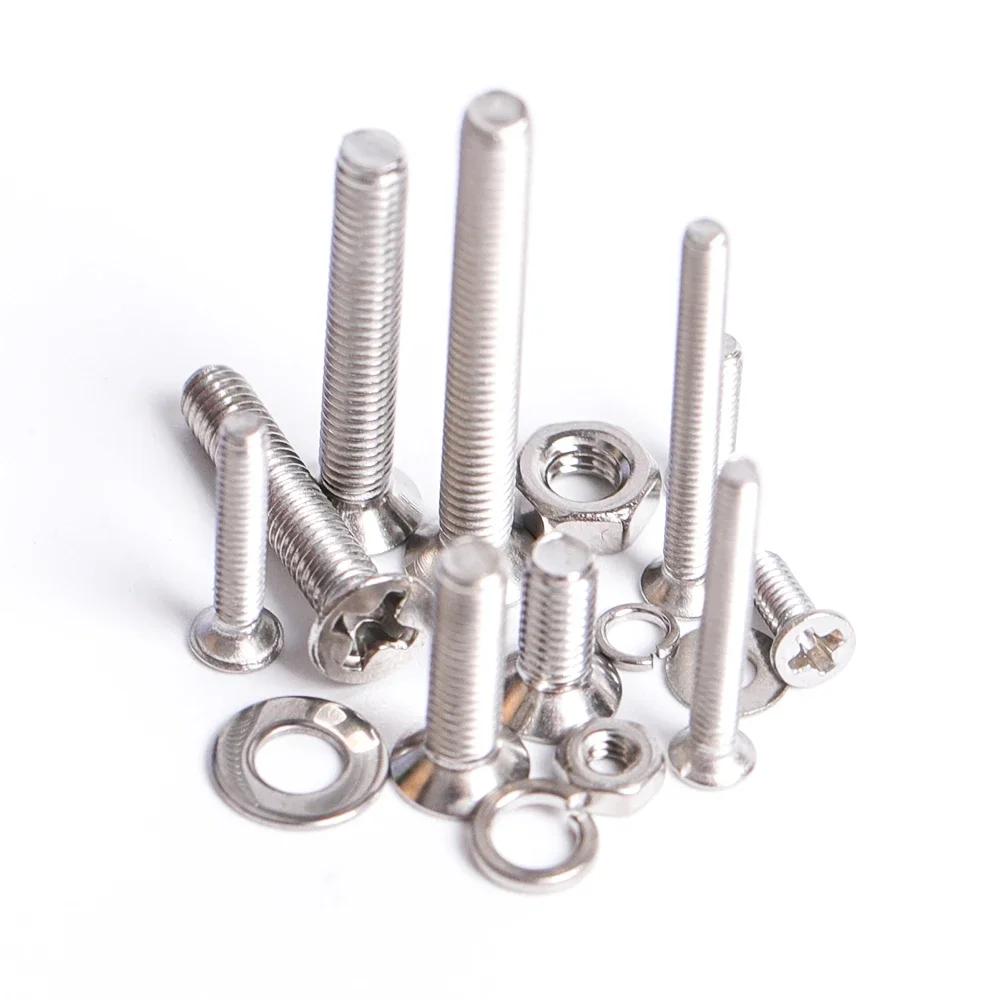 M2 M3 Assortment Kit Set Phillips Flat Head Machine Screw Metric Thread Cross Countersunk Bolt Nut Washer Bolts and Nuts 670Pcs Screw Bolt Nut Set Hex Nuts Assortment Kit Screw Washer Nut Kit Auto Fasteners Assortment