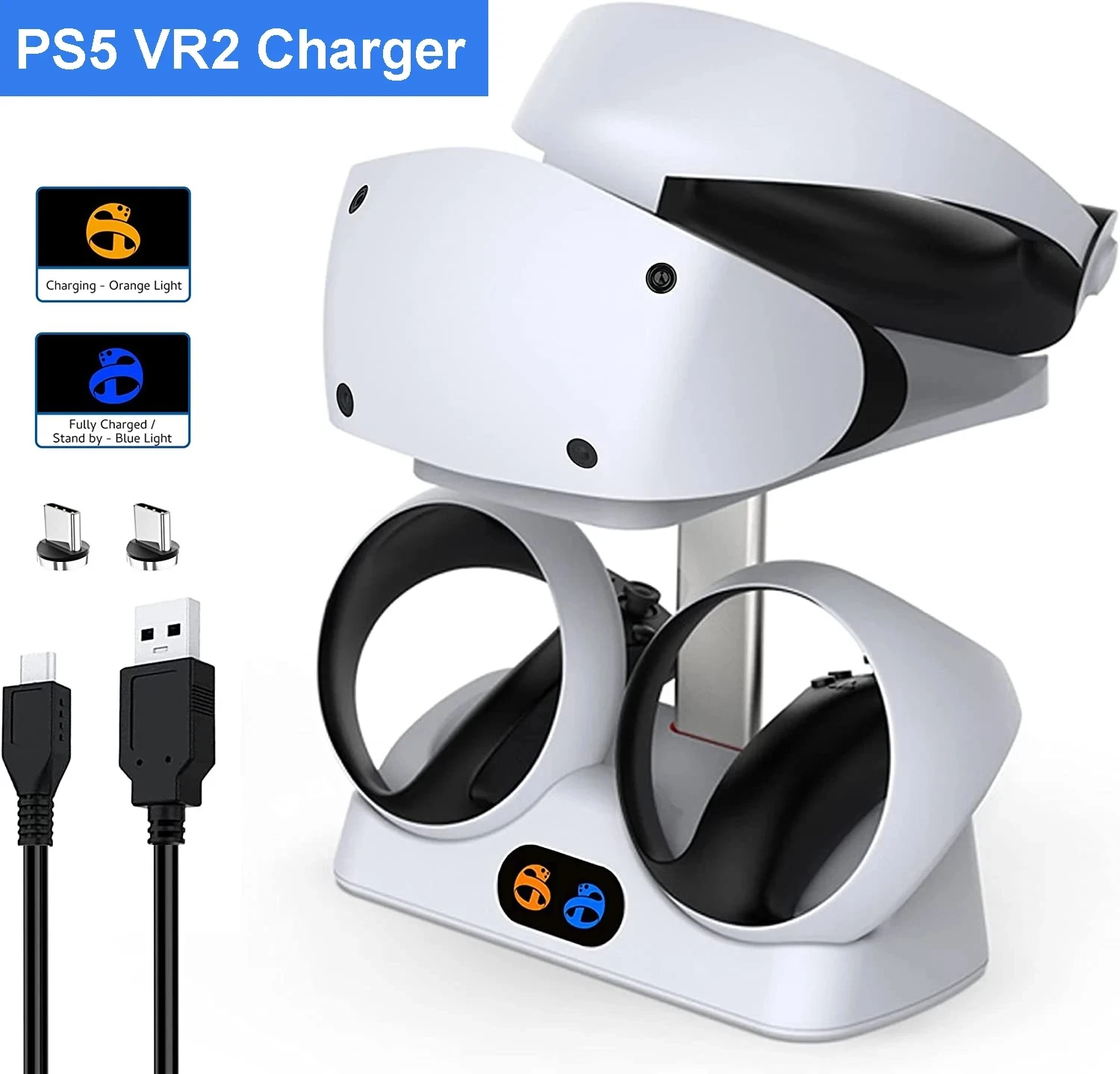 Per Ps5 Vr2 Base Di Ricarica Con Supporto Per Occhiali Controller Psvr2 Espositore Per Cuffie Vr Per Accessori Ps Vr2 Playstation Vr2
