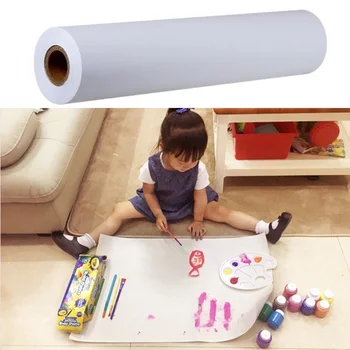 Rotoli di carta da disegno bianca da 2 pezzi Rotoli di carta da pittura per attività artigianali per bambini e pittura Carta da acquerello artistica (30 cm x 5 m)