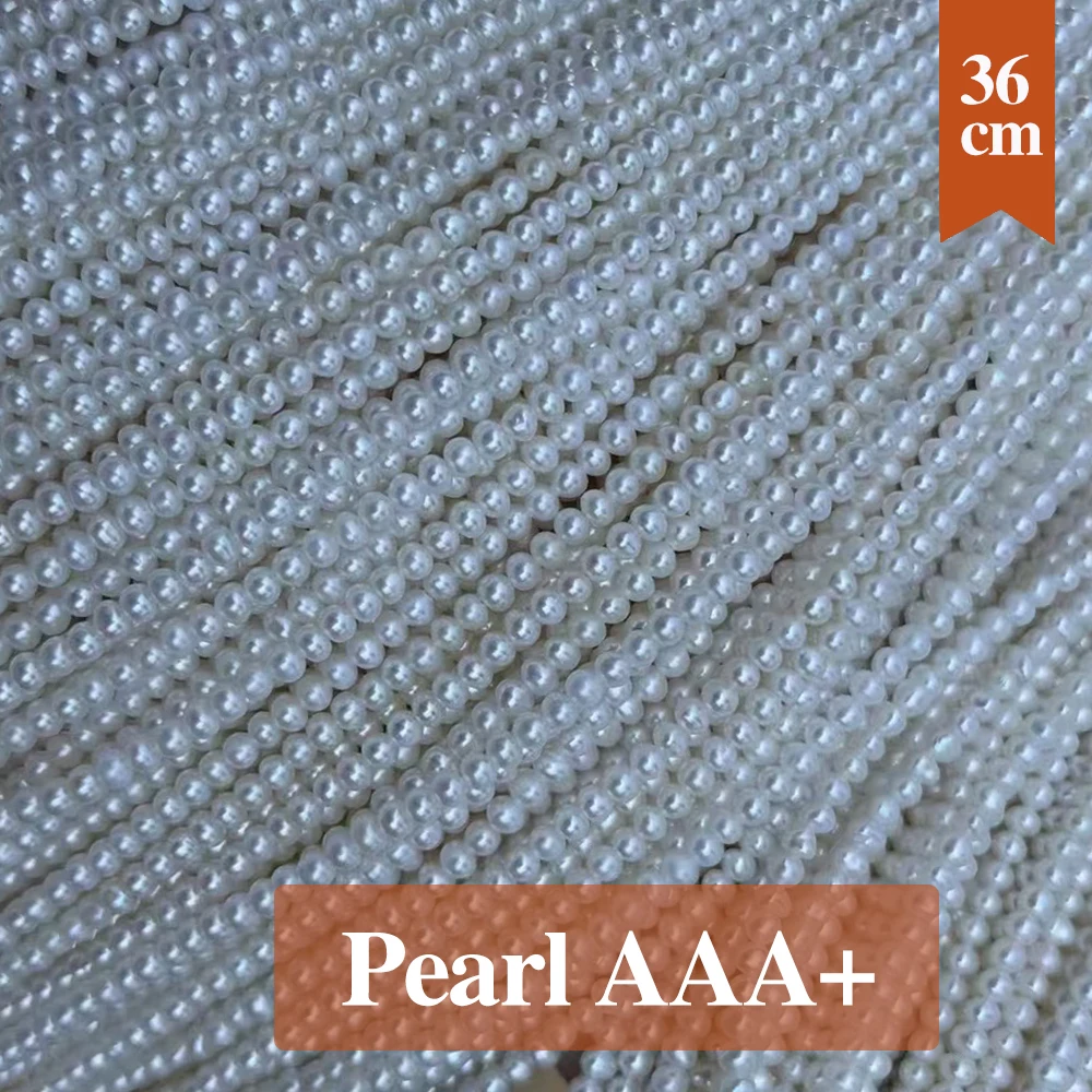 2,8–3,2 mm natürliche Süßwasser-Perlen, kleine Perlen, runde Perle, lose Abstandsperlen für die Herstellung von DIY-Schmuck, Halskette, Armband, 36 cm