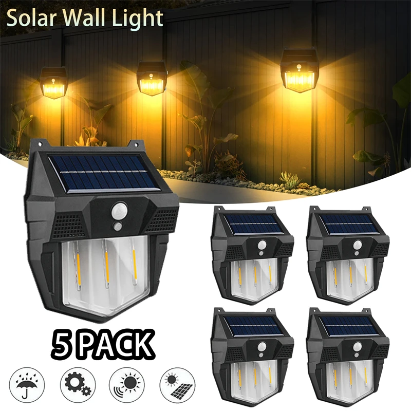 Outdoor Solar Wall Light Tungsten Filament Lamp Waterproof Terrace Decorative Atmosphere Garden Villa Lighting Night Lights 50w 100w optional led light waterproof outdoor night lights lodine tungsten lamp wide applications