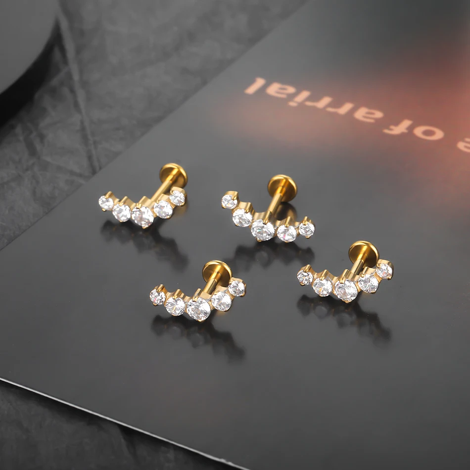 1/5pcs Implant Grade Titanium Internally Threaded Labret Piercing