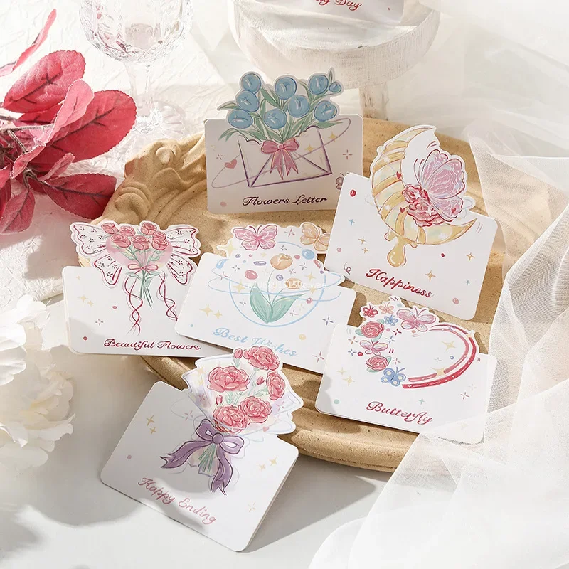 1pcs Portable Cute Flower Thank You Card Invitation Message Envelope Birthday Greeting Card for Mother's Day Gift Cards Wedding greeting cards thank you cards wedding invitations