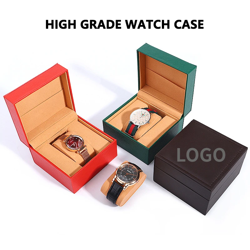 Pu Flip Single Watch Case Packing Box Jewelry Storage Watch Organizer Boxes Large Volume