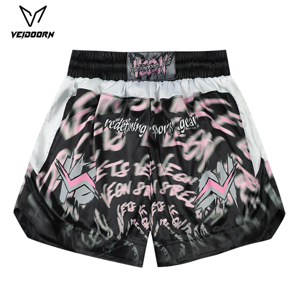 Veidoorn Men's High-Waist Boxing Shorts with Stylish Prints-Trendy & Comfortable for Training and Casual Wear