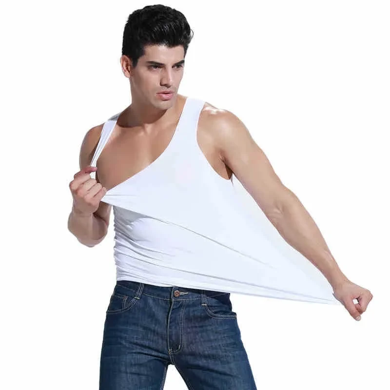 

Summer Hot Style Fashion Simple Free Cut Modal Trackless Men's Sports Vest Men's Bodybuilding Vest Men's Base Vest