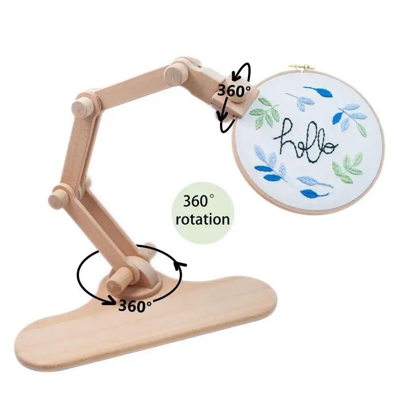 Wooden Embroidery Hoop 360 Degree Rotation Adjustable Desktop Stand Cross  Stitch Rack Frames Rings Adults Mother Gifts Sewing - AliExpress