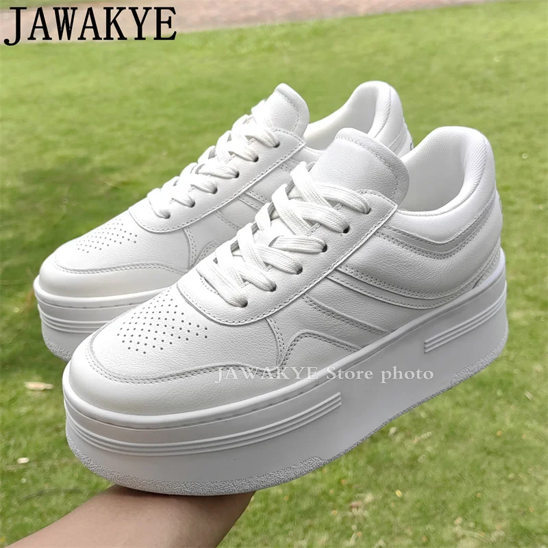 

New Thick Bottom Women's Sneakers flat shoes Black White Casual lace up Breathable Jogging Shoes Luxury Platform Sports Run Shoe