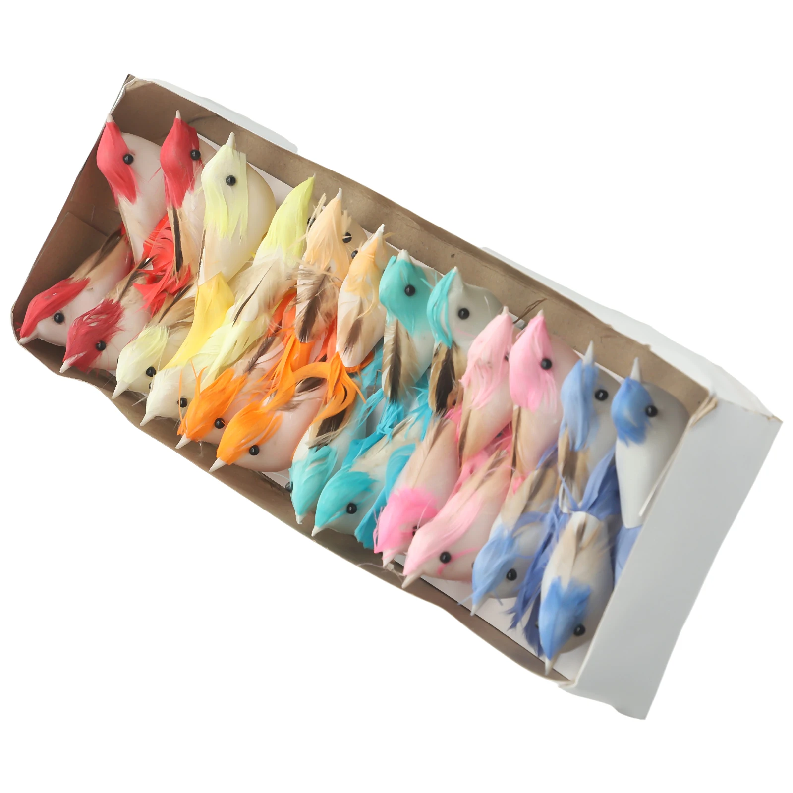 

10 X 6cm Simulation Feather Bird Arrangements Artificial Birds Set DIY Crafts Fairy Garden Fake Feather Ornament