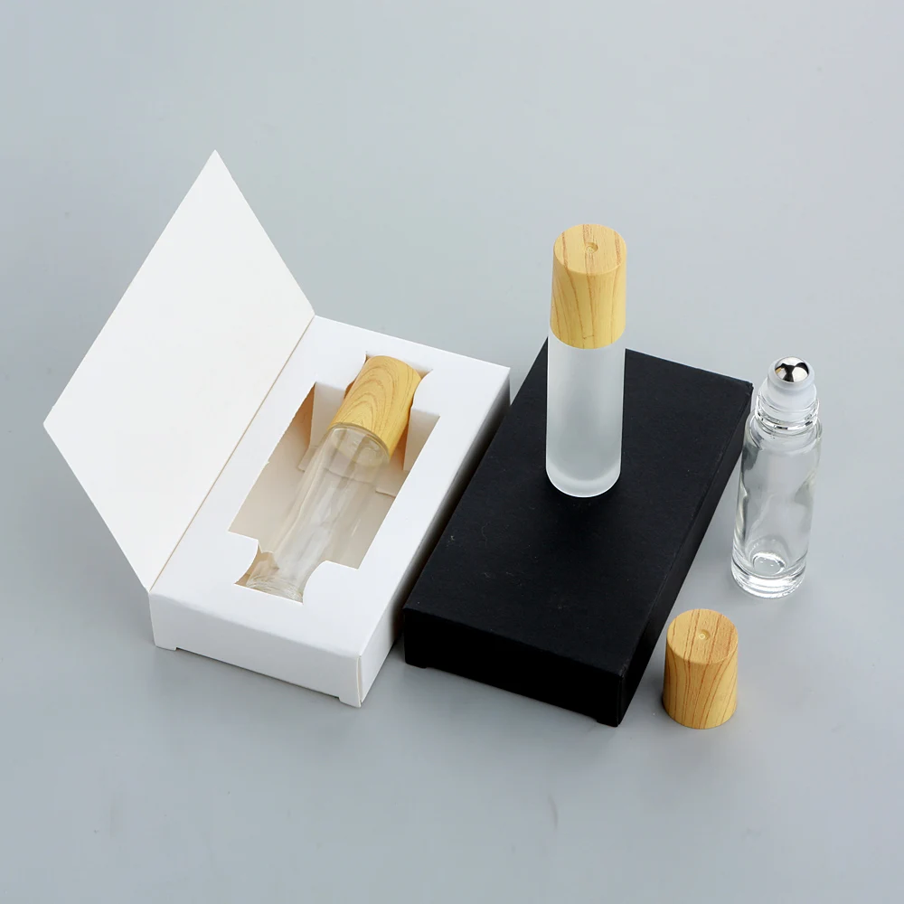 20Pcs 10ml With packaging box Glass Roll on Bottle for Essential Oils Refillable Perfume Bottles with Roller Ball