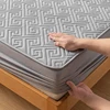 Waterproof Fitted Sheet With Elastic Band Bed Sheet Quilted Mattress Cover Solid Color Mattress Protector Queen Size Bed Cover 5