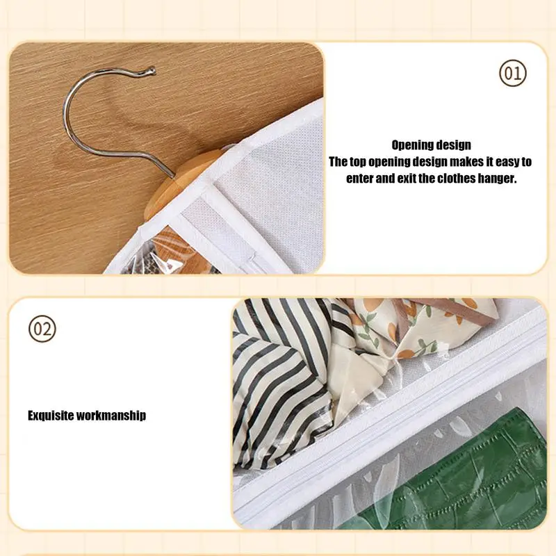 Clothes Dust Cover Clothing Organizer Garment Covers Clothes Bag With Clear Window Garment Protector Clothing Cover 4 Grid Suit 4