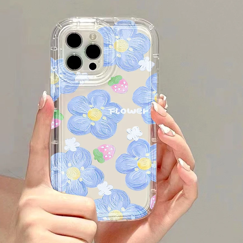 thumbnail image 1 of Funda de teléfono con flores para iPhone 13, fundas para iPhone 15, 16 Pro Max, 11, 14, 13, 12 XR, X, XS, 7, 8 Plus, SE 2022, 2020, carcasa de silicona suave, 1 of 5