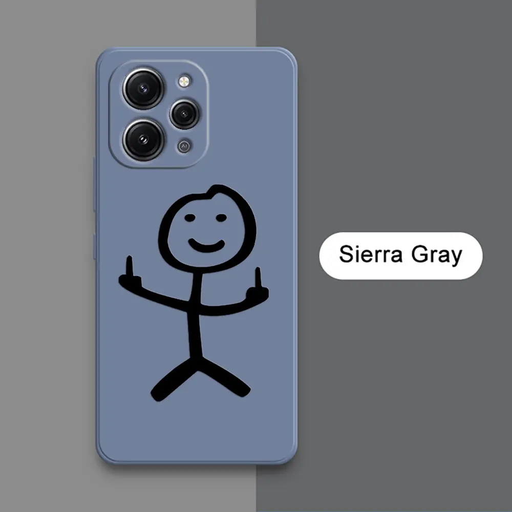 Funny Middle Finger Cute Man Fundas For Xiaomi 13T Pro Case For Redmi 12 12C 10 10C 9 9A 9C 8 K20 K30 K40 K60 Liquid Phone Cover