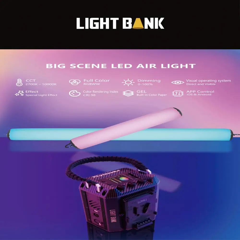 Flynoole 풀 컬러 RGB 에어 램프, 유연한 사진 비디오 라이트, 앱 제어, 100W, 200W 램프, 2700-10000K, L18C, L14C