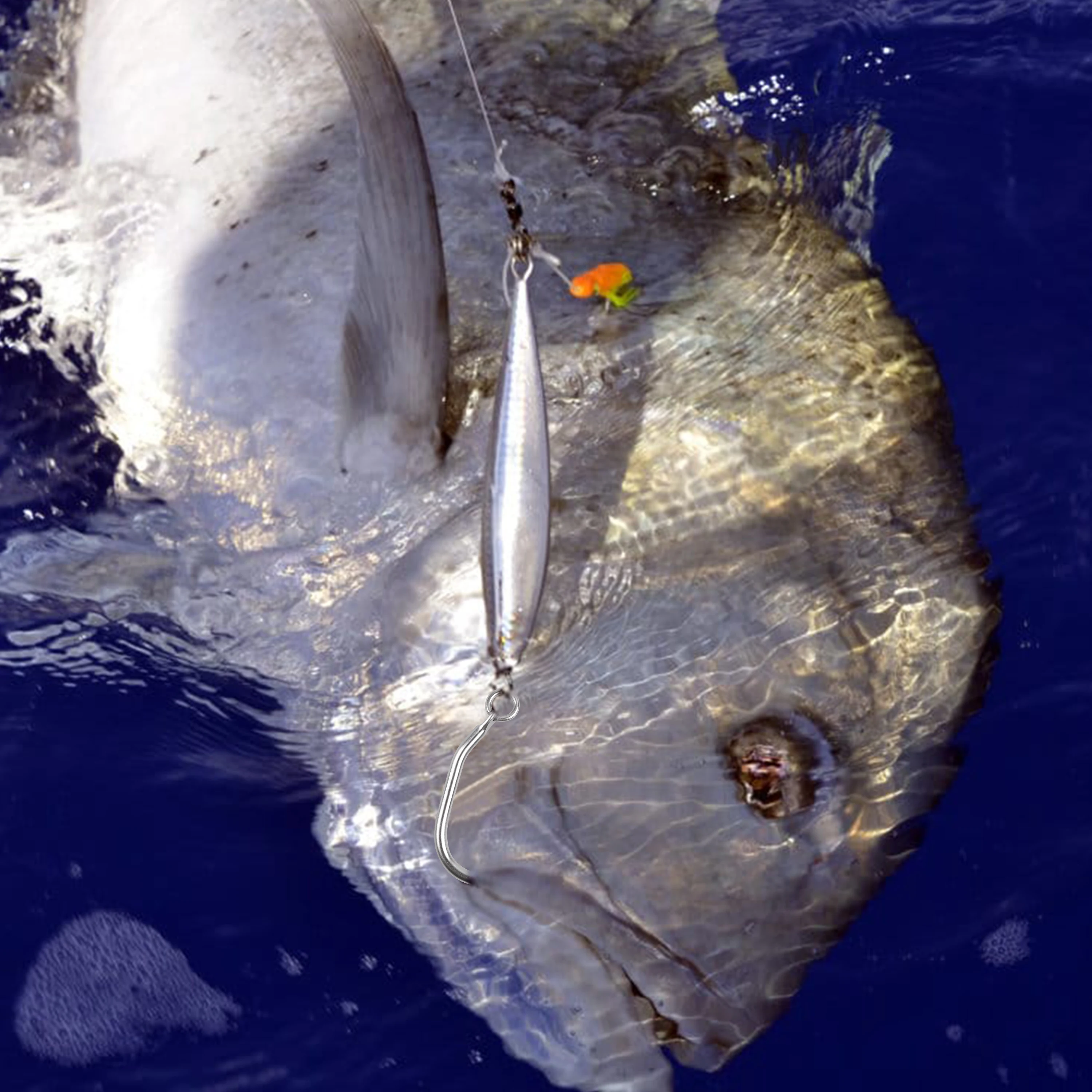 SeroNi Hameçon de pêche géant en Acier Inoxydable, hameçon Circulaire