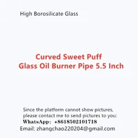 Curved Sweet Puff Thick Glass Straw Oil Burner Pipe 5.5inch 1