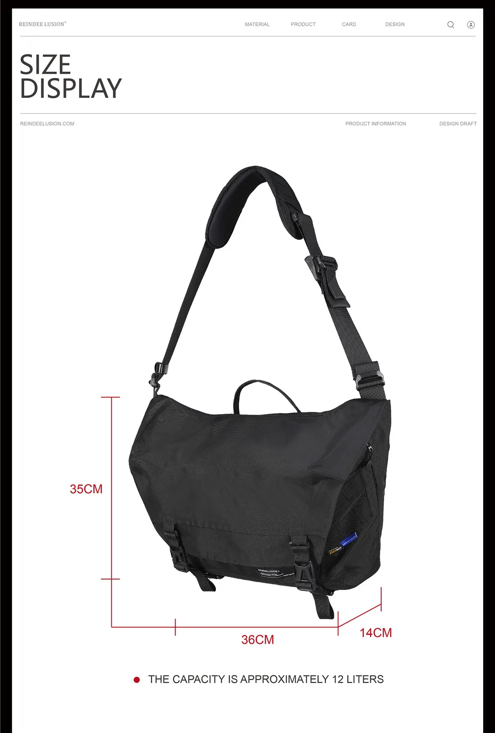 Reindee Lusion 24ss Waterproof cd material shoulder bag set molle pad modul expansion accessories techwear