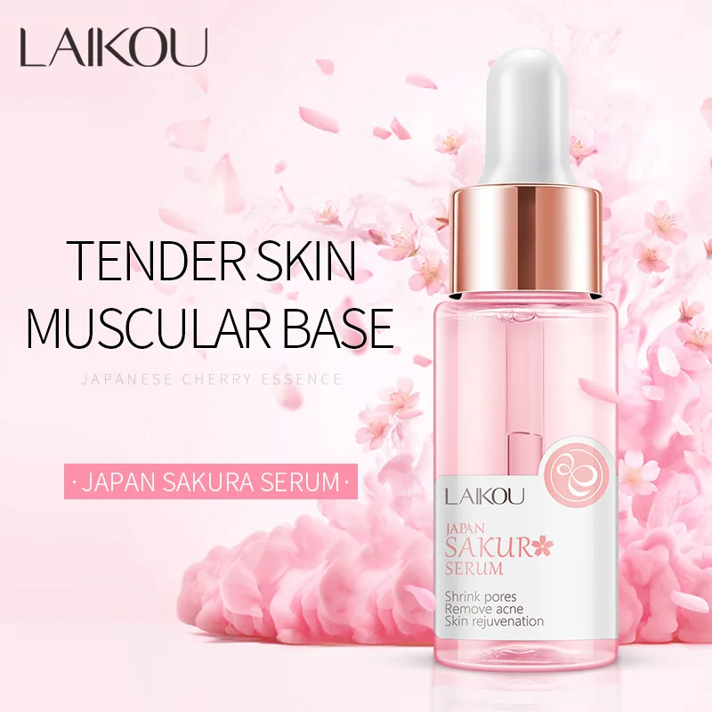 LAIKOU 17ML Japan Sakura Serum Nourish Essense Oil Control Brightening MoisturizingSkin ​Refreshing Serum Skin Care Face Care laikou japan sakura facial essence balance grease refreshing hyaluronic acid face serum pure brightening moisturzing skin care