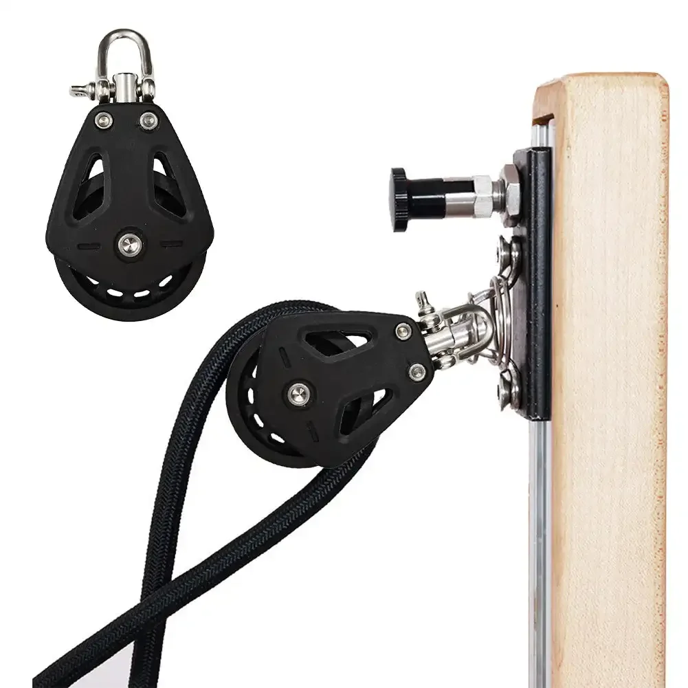 Stainless Steel Nylon Marine Sailboat Pulley Block Single Swivel Pulley Lifting Plain Bearing Block Rope Runner Yacht Rigging