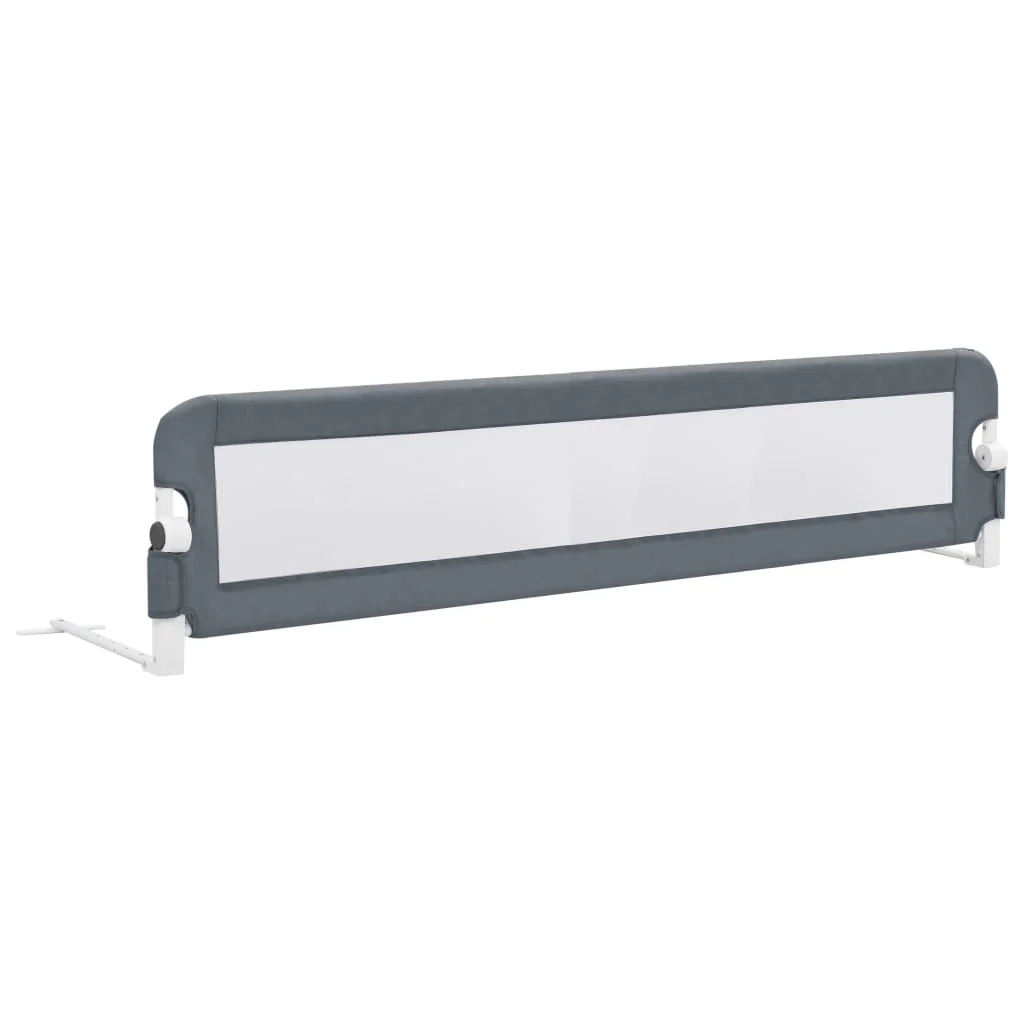 Barrera de seguridad para cama infantil, 180x42 cm, poliéster, color gris