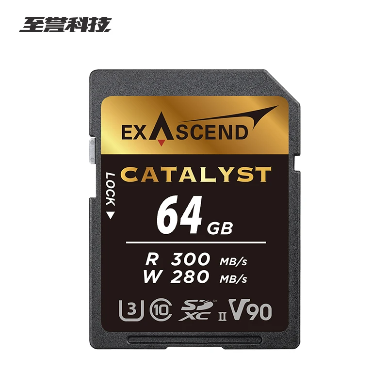 Exascend ī޶  SD ī, 64GB V90 UHS-II Catalyst ø, 128GB U3 б ӵ, ִ 300 mb/s SDXC Ŭ 10 ޸ ī