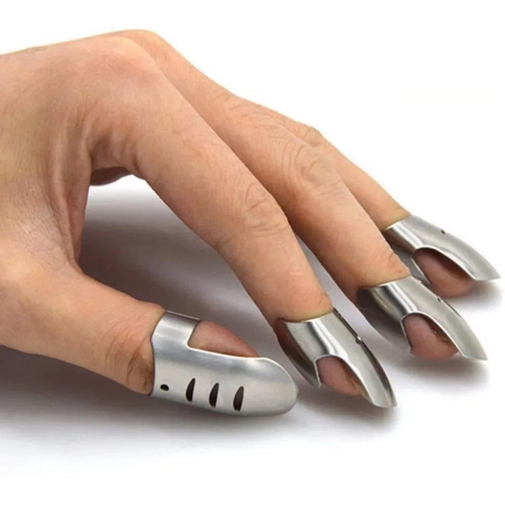 4pc Stainless Steel Vegetable Cutter Finger Guard Protector Gadgets For Hand Safe Easy Cutting Cooking Tools Kitchen Accessories