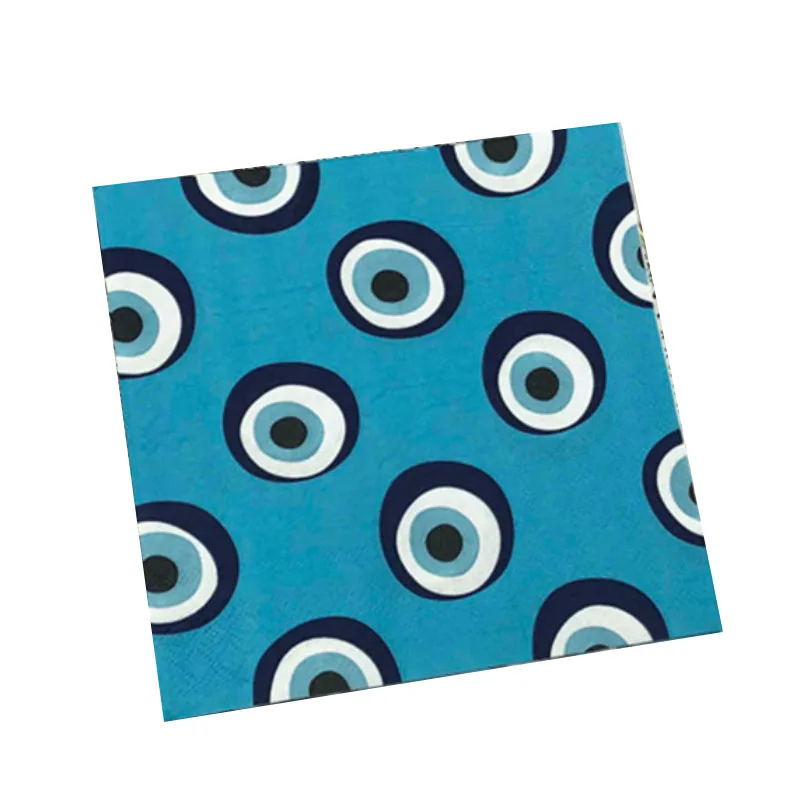 10/20pcs Blue Printed Paper Napkin Birthday Party Table Setting