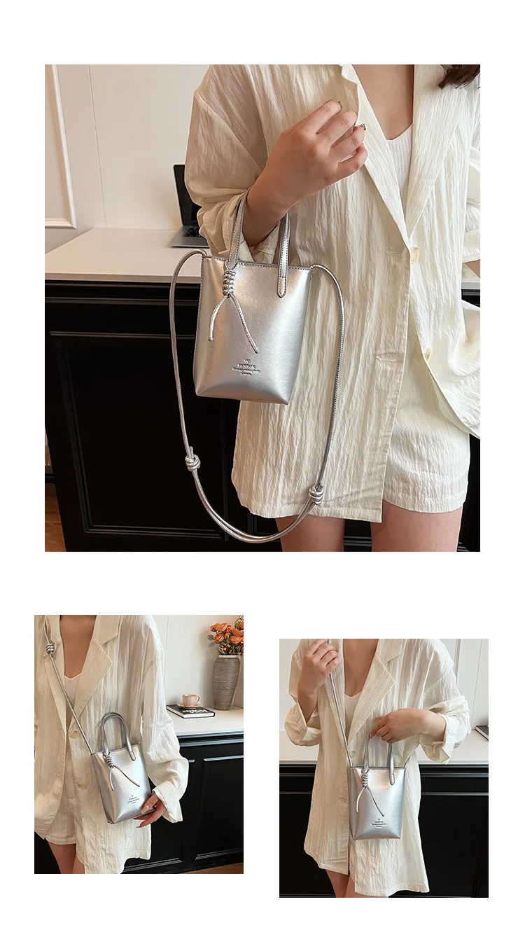 Mini PU Leather Crossbody Bag - Womens Korean Fashion Shoulder Handbag