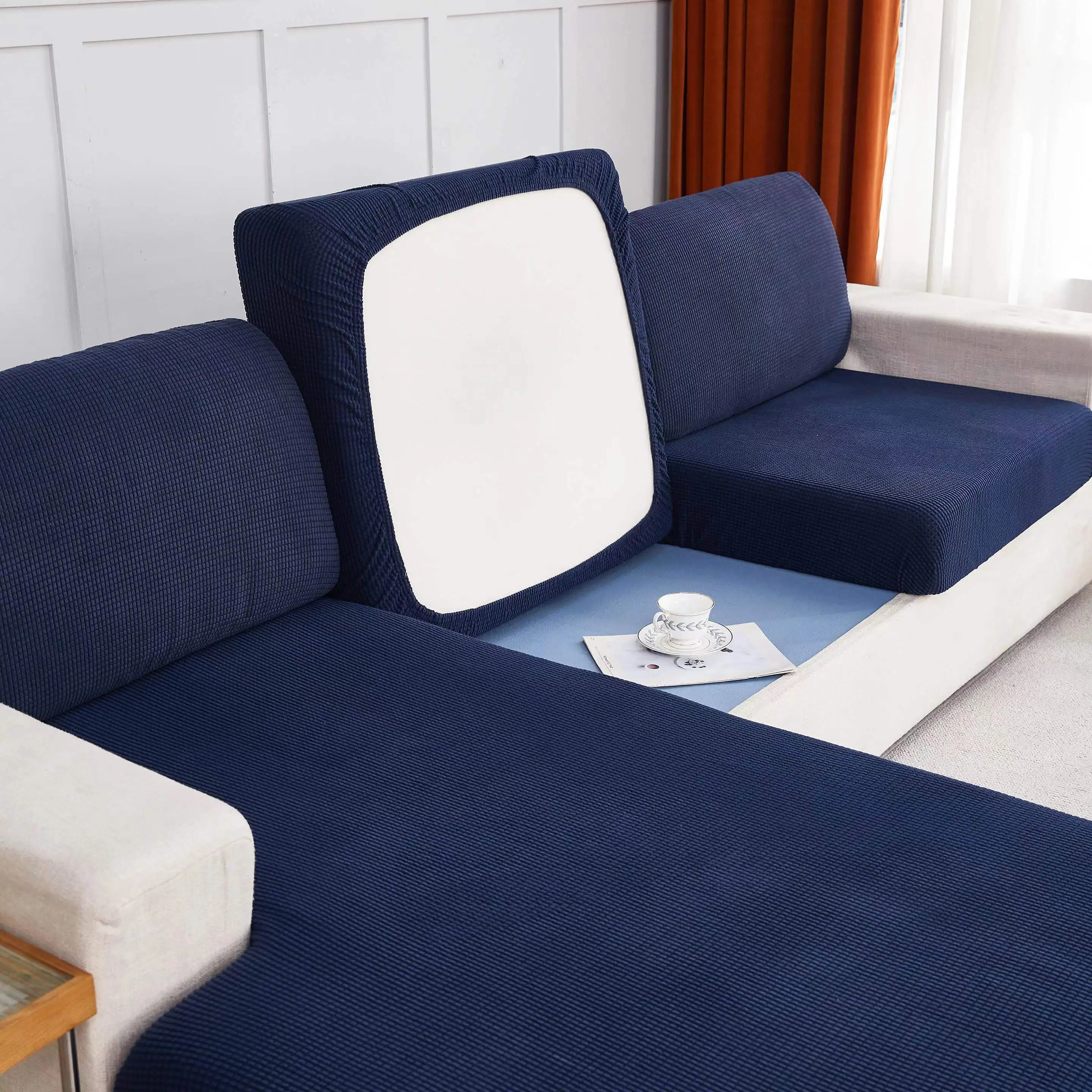 Jacquard Sofa Slipcover Non-slip Stretch Adjustable Sofa Cover Furniture Protector for Bedroom Office Living Room Home Decor 4