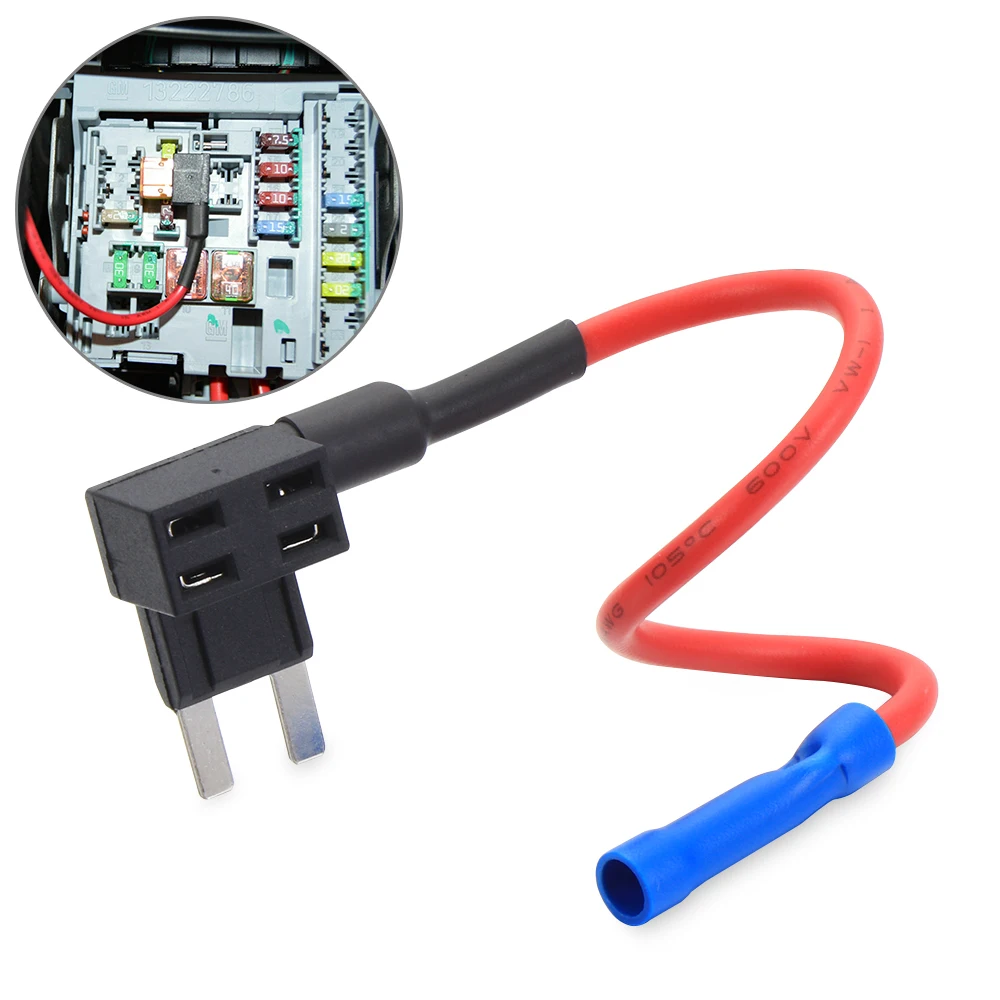 Car Add-A-Circuit Fuse Tap Adapter Mini ATM Fuse Holder Blade Holder 12V Add Circuit Boxes Take Electrical Appliances 1Pc