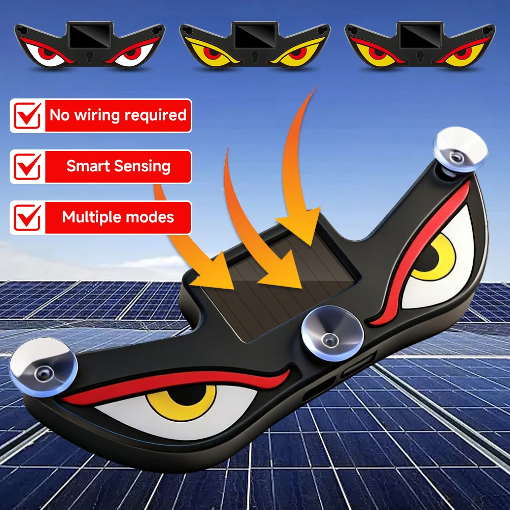 Car Solar-Powered Devil Eye Warning Light - Wireless Installation