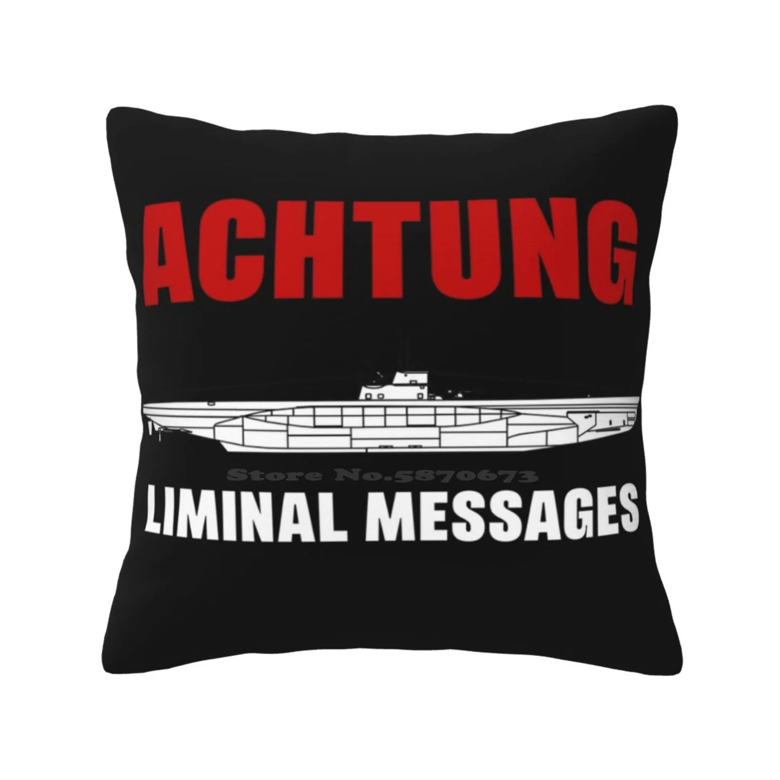 Achtung-Sub Liminal Messages Home Sofa Car Cushion Cover Federa U Boat Submarine Type Vii U Boot Kriegsmarine Subliminal