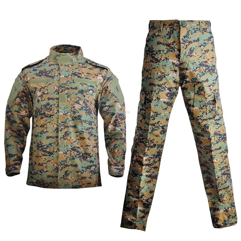 Tactical Camouflage Combat Uniform Set for Men - Shirt & Pants Suit for Airsoft and Hunting