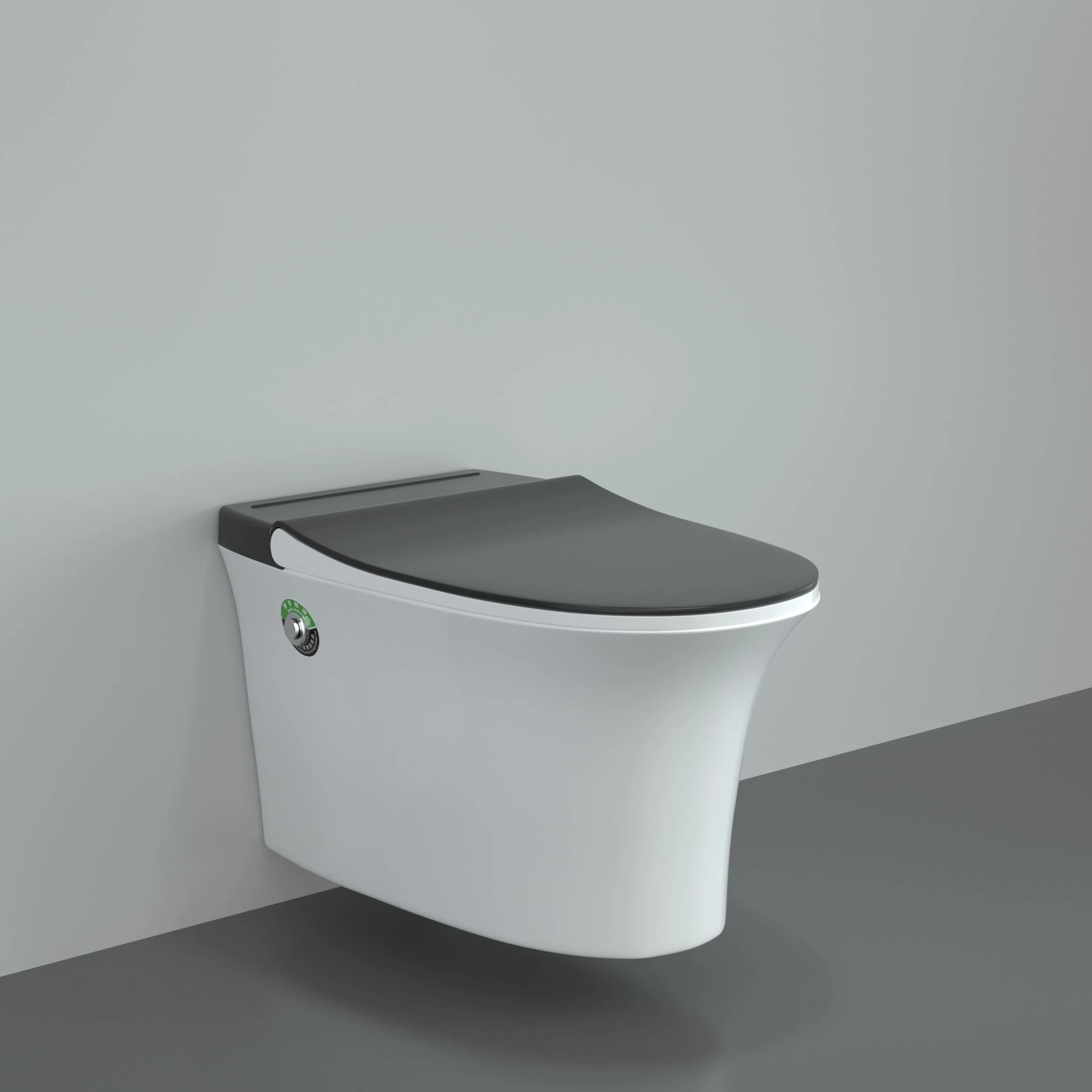 Wall Mounted Toilet No Need to Install Cistern Ceramic Bathroom Wall Hung Wc Black Seat Toilet Bowl Tankless