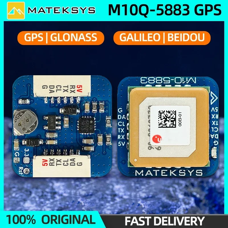 Module GPS GNSS M10Q-5883 avec boussole QMC5883L connecté à un drone, prêt pour la navigation