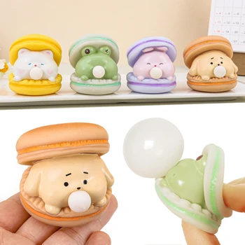 Creative Cute Animal Spit Bubble Burger Stress Relief Pinch Children's Toys Office Funny Vent Toys Desktop Decorative Ornaments