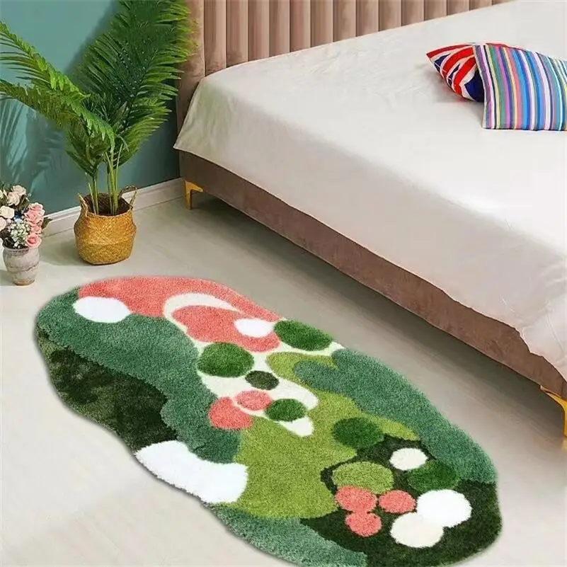 

3D Moss Tufting Thick Irregular Carpet Forest Moss Soft Fluffy Tuftted Rug Bedside Absorbent Floor Mat Blanket Non-slip Mats