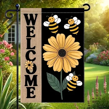 Bee & Chrysanthemum Garden Flag 1